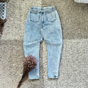 90s Vintage Acid Wash Mom Jeans Light Blue Mens Size 14 TALL